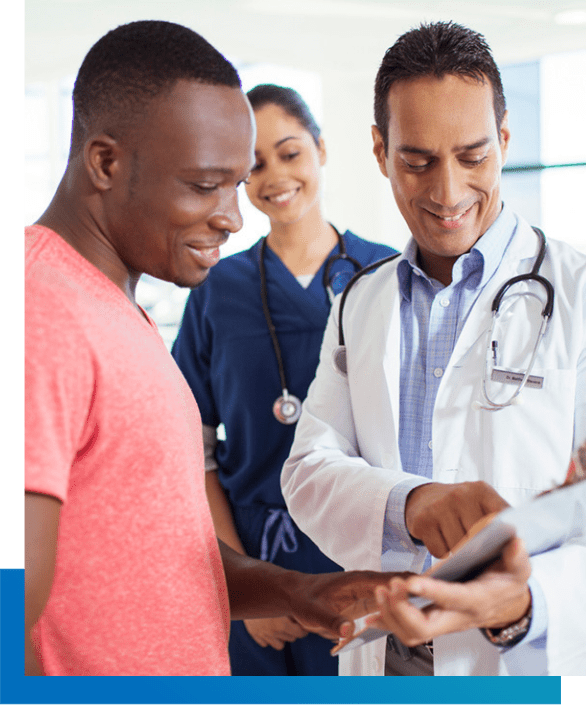 doctor reviewing records with patient