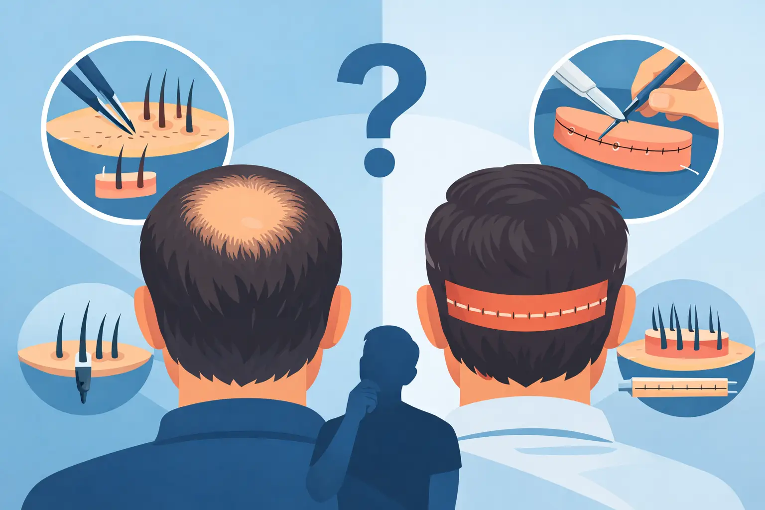 FUE or FUT for Crown Hair Loss - Which Is Best?