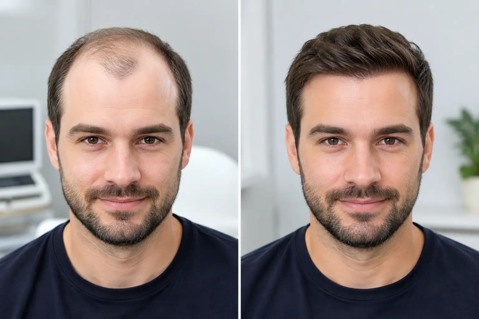 Hairline Transplant Before After Example Explained