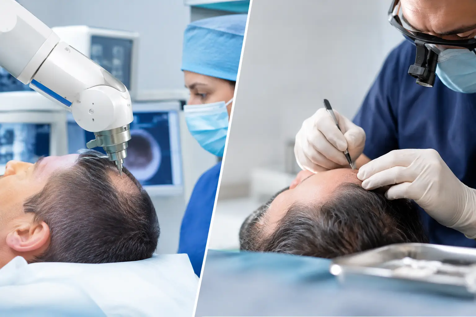 Robotic Transplant or Manual FUE Compared